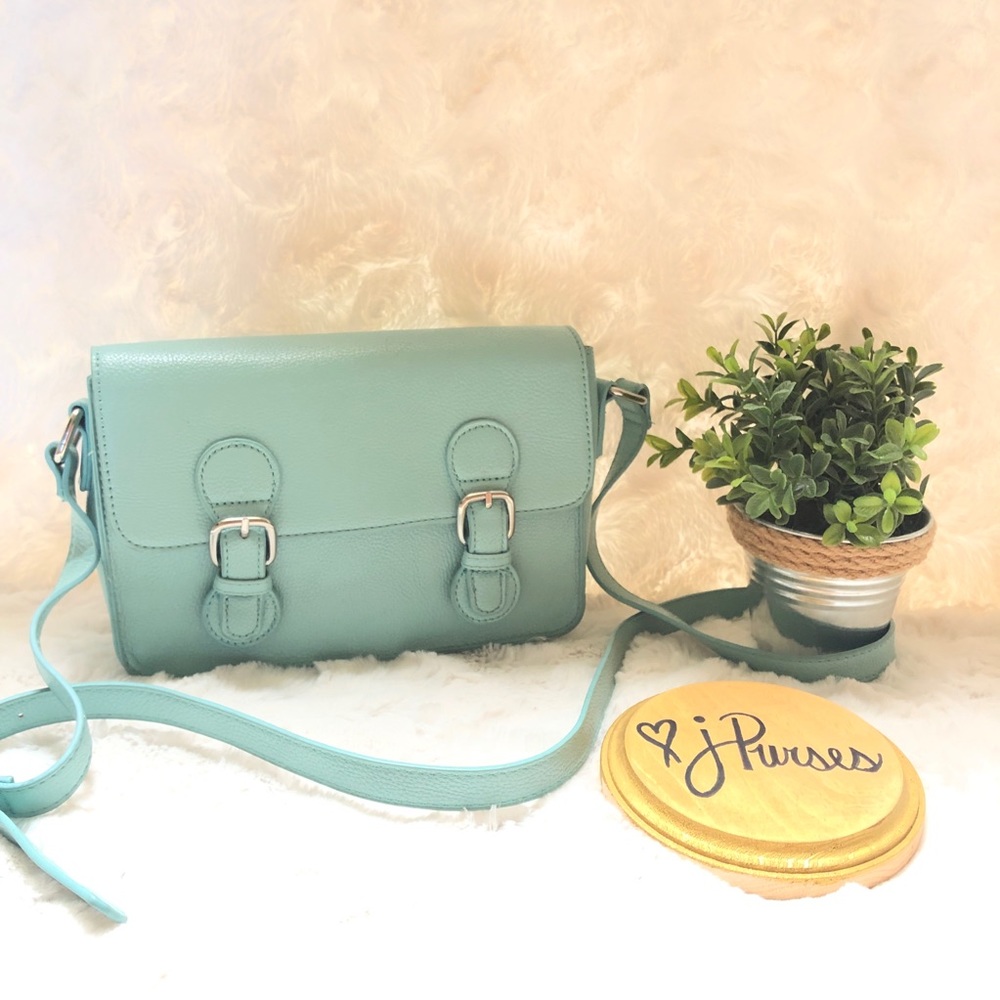 Teal Buckle Satchel Crossbody
